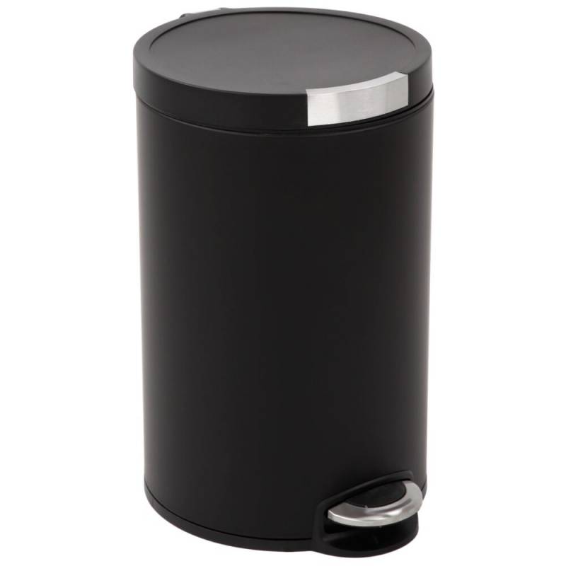 Pedalspand, EKO Artistic, sort, pulverlakeret st&aring;l, 20 l, med inderspand i plast, og soft close l&aring;g, sikret mod fingeraftryk *Denne vare tages ikke retur*