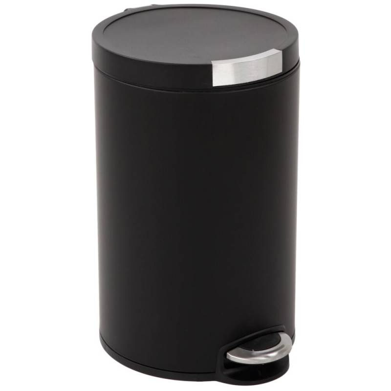 Pedalspand, EKO Artistic, sort, pulverlakeret st&aring;l, 30 l, med inderspand i plast, og soft close l&aring;g, sikret mod fingeraftryk *Denne vare tages ikke retur*