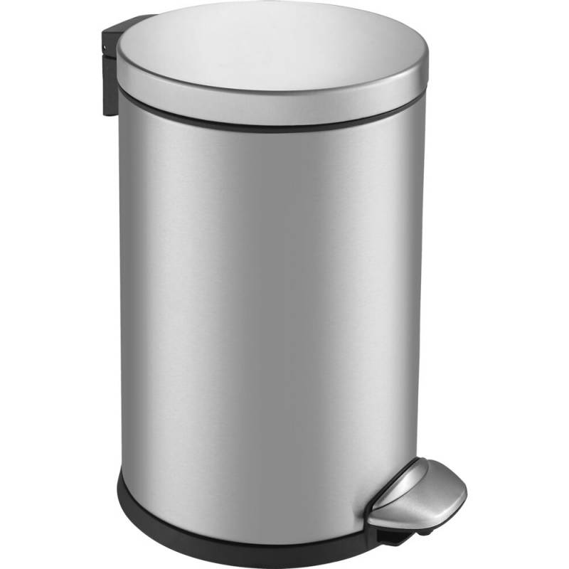 Pedalspand, EKO Luna, st&aring;l mat, rustfrit st&aring;l, 5 l, med inderspand i plast, og soft close l&aring;g, sikret mod fingeraftryk *Denne vare tages ikke retur*