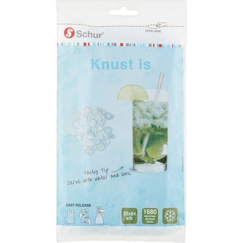 Isterningepose, Schur, 171 ml, lysebl&aring;, LDPE/virgin, 18x34cm, til knust is