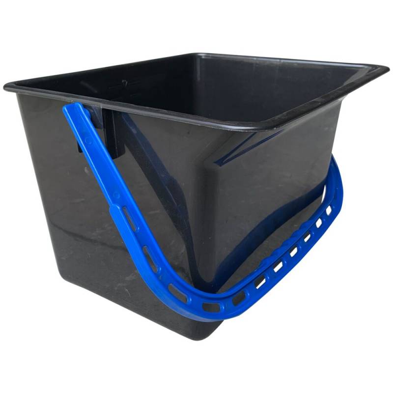 Inventarspand, 36x28x22,5cm, 12 l, sort, plast, med bl&aring; hank