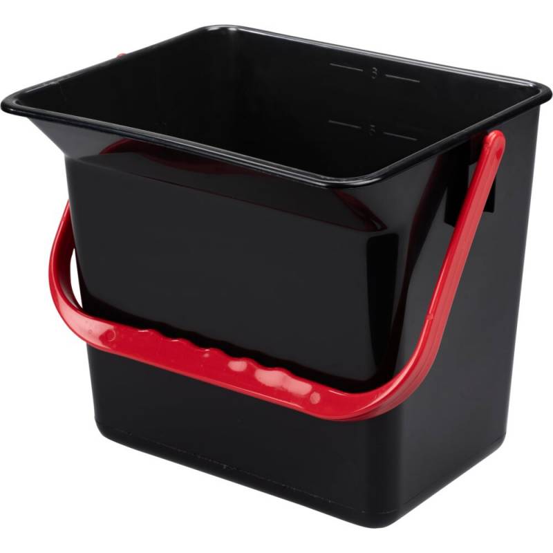 Inventarspand, 21x24x22cm, 6 l, sort, plast, med r&oslash;d hank