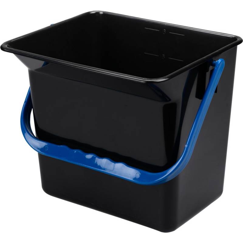 Inventarspand, 21x24x22cm, 6 l, sort, plast, med bl&aring; hank