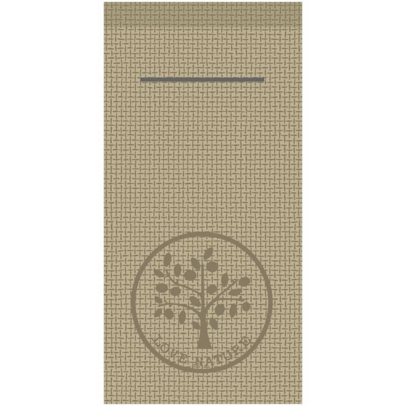 Bestikserviet, Love Nature Jute, 1/8 fold, 40x40cm, gr&aring;, airlaid