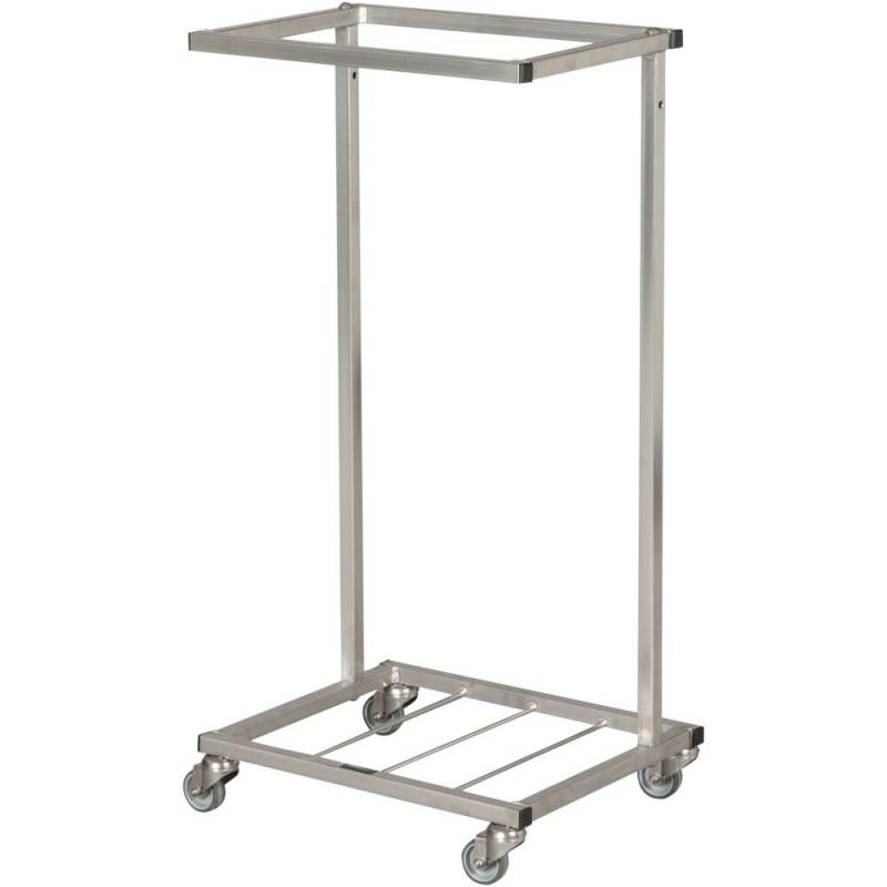 Affaldsstativ, Tina Trolleys, st&aring;l, rustfrit st&aring;l, 110 l, uden l&aring;g, med 4 hjul *Denne vare tages ikke retur*