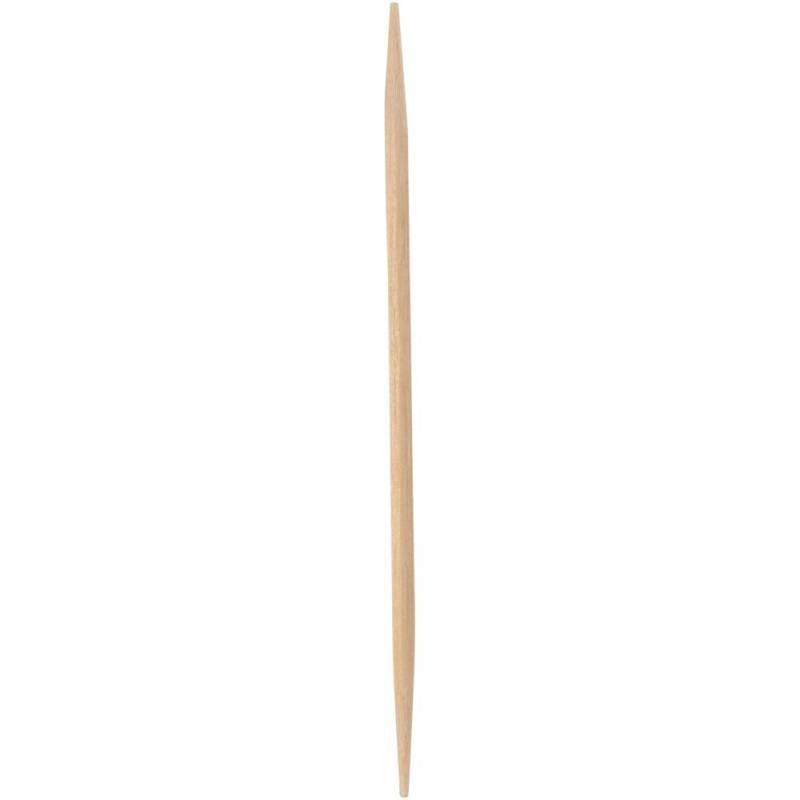Tandstikker, ABENA Gastro, 6,5cm, natur, runde, med spids i begge ender, enkeltpakket i papir