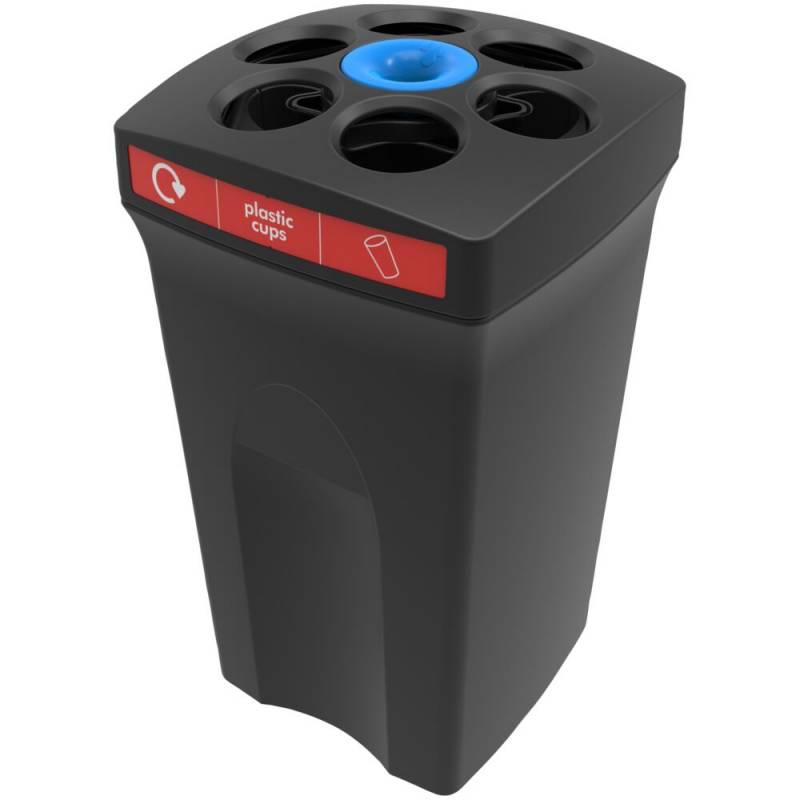 Affaldsspand, Enviro Cup, sort, MDPE/genanvendt, 7-rums, 7,5 l, til opsamling af plastikkrus og v&aelig;ske, r&oslash;dt reservoir *Denne vare tages ikke retur*