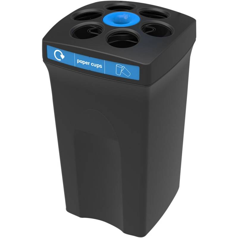 Affaldsspand, Enviro Cup, sort, MDPE/genanvendt, 7-rums, 7,5 l, til opsamling af papkrus og v&aelig;ske, bl&aring;t reservoir *Denne vare tages ikke retur*
