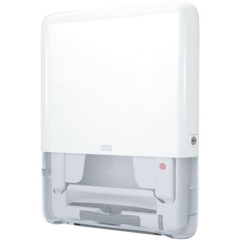 Dispenser, Tork H5, 10,1x36,7x49,1cm, hvid, plast, til h&aring;ndkl&aelig;deark med maks dybde 8 cm og maks bredde 20,5 cm