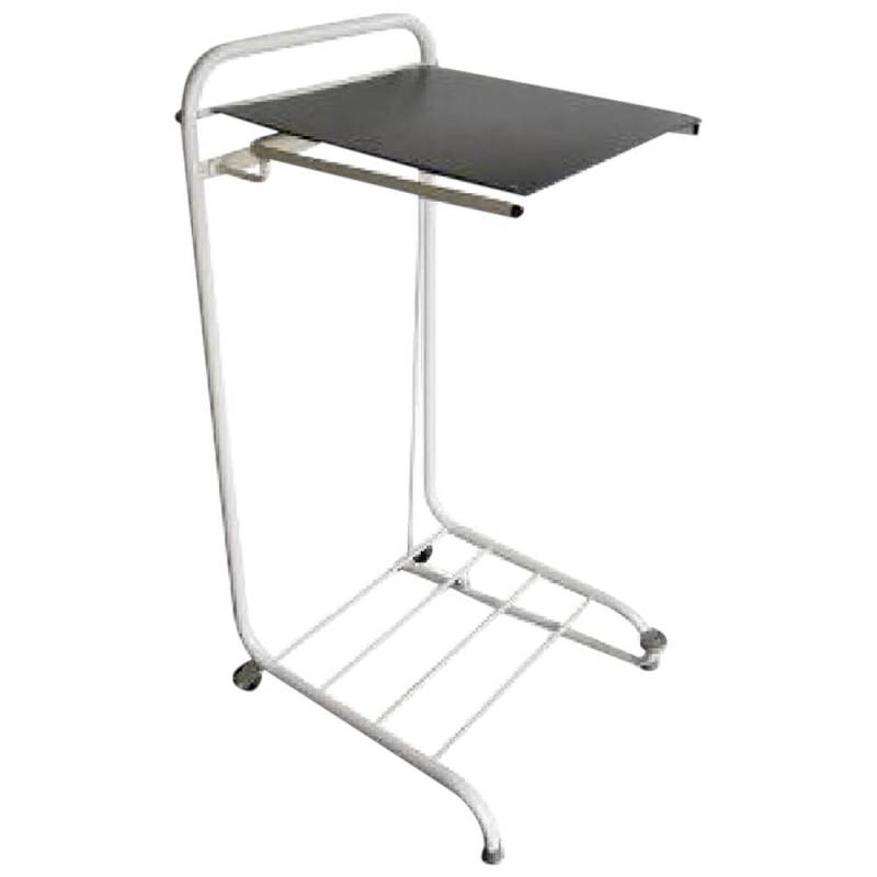 Stativ, hvid, pulverlakeret st&aring;l/PVC, 100 l, til kanals&aelig;kke, med l&aring;g og pedal *Denne vare tages ikke retur*