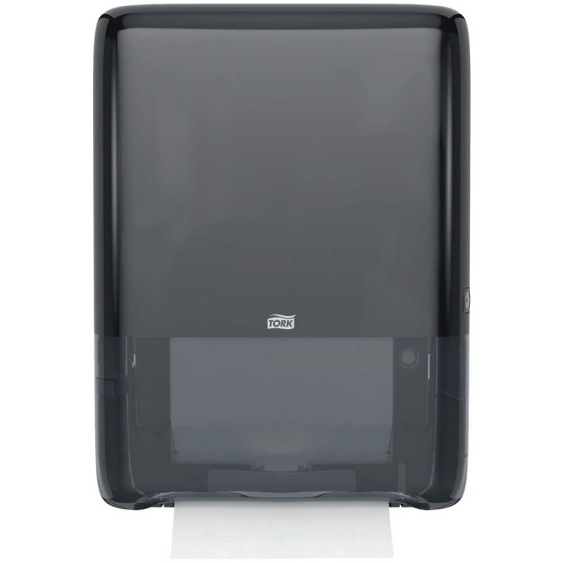Dispenser, Tork H5, 10,1x36,7x49,1cm, sort, plast, til h&aring;ndkl&aelig;deark med maks dybde 8 cm og maks bredde 20,5 cm