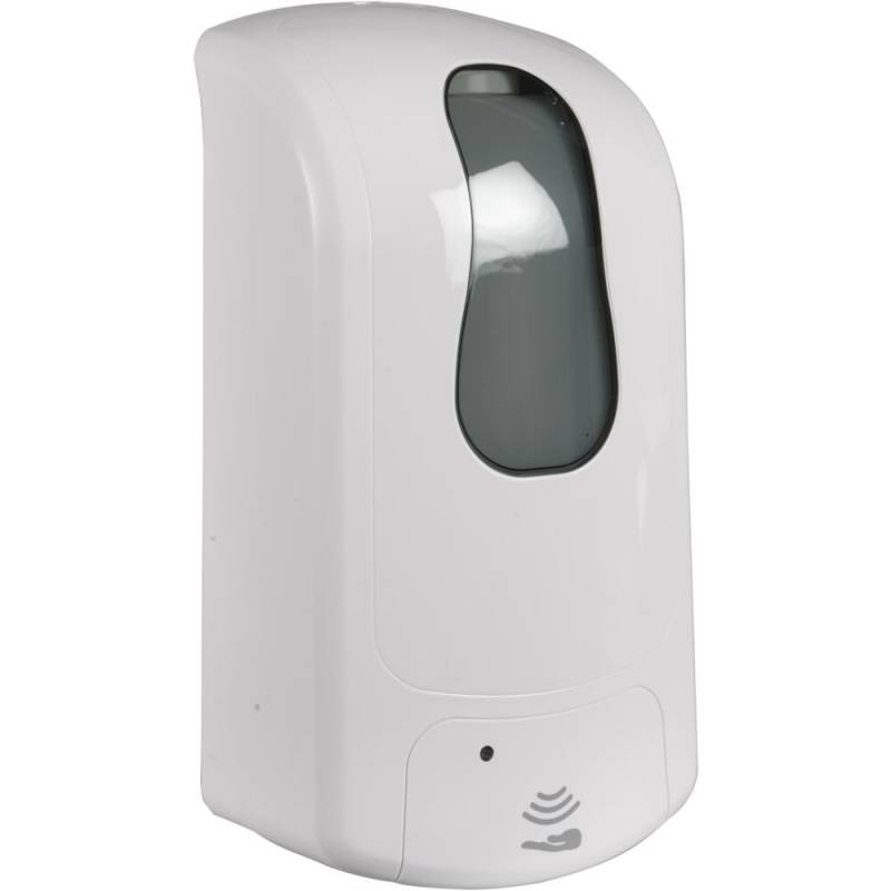 Dispenser, h&aring;ndfri, 1000 ml, hvid, Til p&aring;fyldning af h&aring;nddesinfektion (flydende eller gel) samt h&aring;nds&aelig;be. Dosering 0,8 ml pr. tryk.