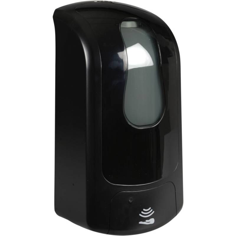 Dispenser, h&aring;ndfri, 1000 ml, sort, Til p&aring;fyldning af h&aring;nddesinfektion (flydende eller gel) samt h&aring;nds&aelig;be. Dosering 0,8 ml pr. tryk.