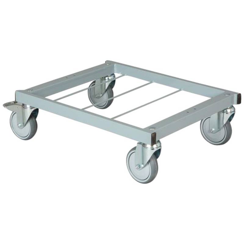 Bundramme, Tina Trolleys, 635x500x200mm, gr&aring;, pulverlakeret st&aring;l/PP, med 125 mm svingbare hjul og kuglelejer *Denne vare tages ikke retur*