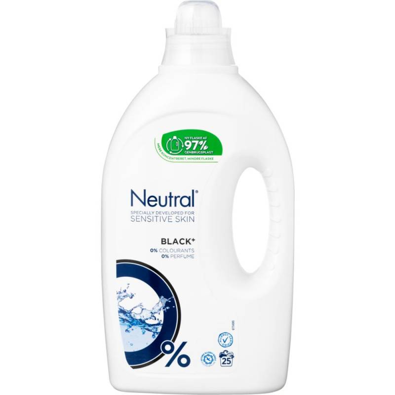 T&oslash;jvask, Neutral, 1,25 l, sort, uden farve og parfume
