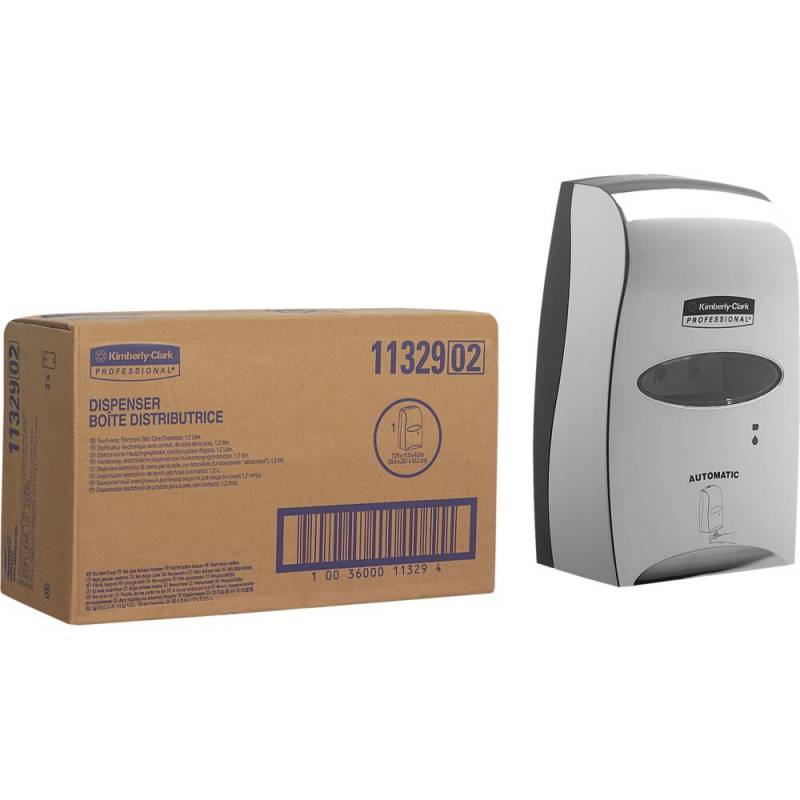 Dispenser, h&aring;ndfri, Kimberly-Clark, 29x18,3x10cm, 1200 ml, krom, plast, til skums&aelig;be
