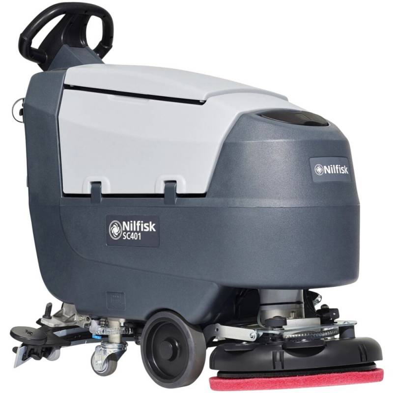 Gulvvasker, Nilfisk, SC401 43 B Full PKG, gel, gr&aring;, 2-rums, walk-behind, 30/30 l, 430 mm *Denne vare tages ikke retur*
