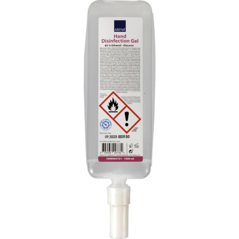 H&aring;nddesinfektion gel, ABENA, 1000 ml, refill til dispenser