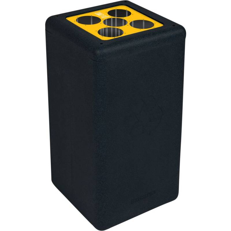 Affaldsspand, BrickBin, sort, HDPE, 65 l, sort/gul, med s&aelig;kkeholder, til opsamling af kopper *Denne vare tages ikke retur*