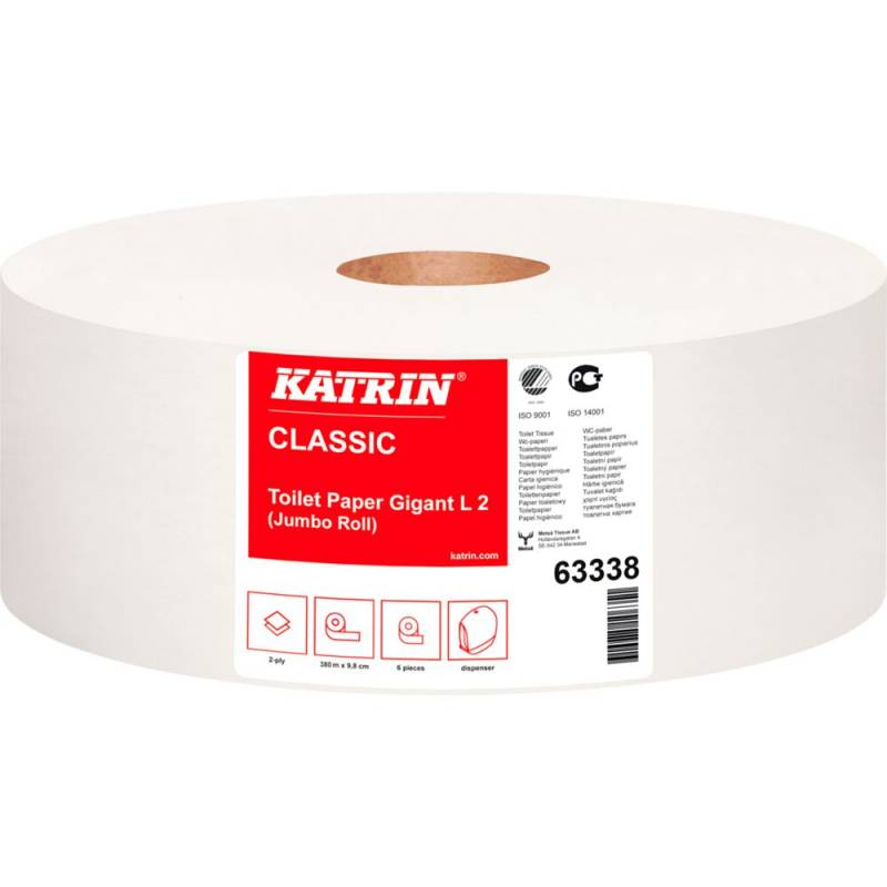 Jumborulle, Katrin Classic, 2-lags, Midi, 380m x 9,8cm, &Oslash;27cm, hvid, blandingsfibre