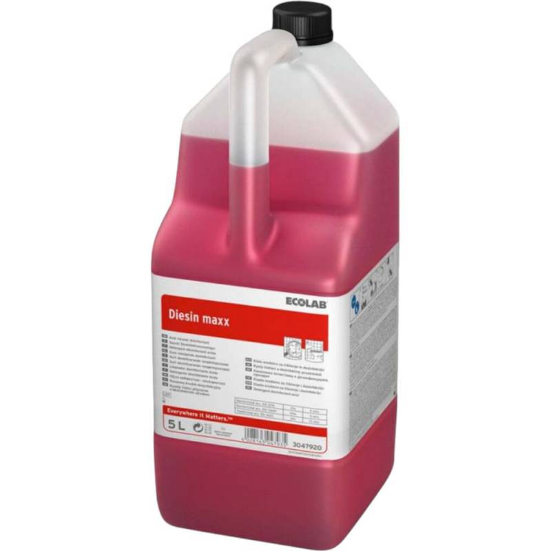 Reng&oslash;rings- og desinfektionsmiddel, Ecolab Diesin Maxx, 5 l, med farve og parfume