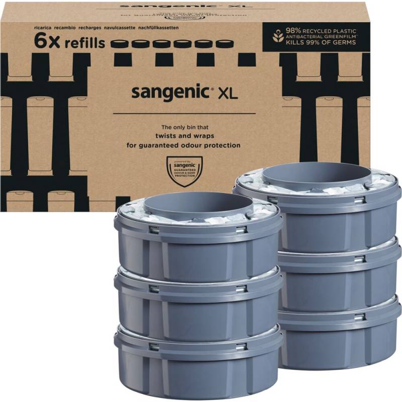 Refill, Sangenic, hvid, LDPE/sukkerr&oslash;r, til blespand, parfumeret, mild, passer t. Twist&Click XL