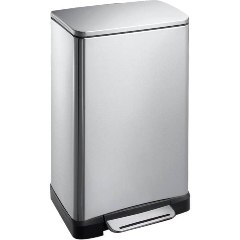 Pedalspand, EKO E-cube, st&aring;l mat, rustfrit st&aring;l, 30 l, plast inderspand, soft close, fingeraftryksfri *Denne vare tages ikke retur*