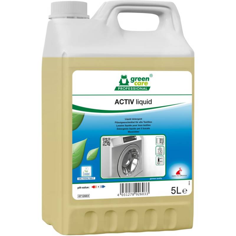 T&oslash;jvask, Green Care Professional ACTIV Liquid, 5 l, uden farve med parfume