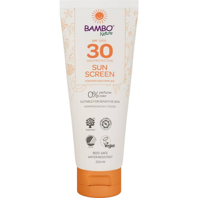 Sollotion, Bambo Nature, 200 ml, SPF 30, uden farve og parfume, 23\% fedt, SCA