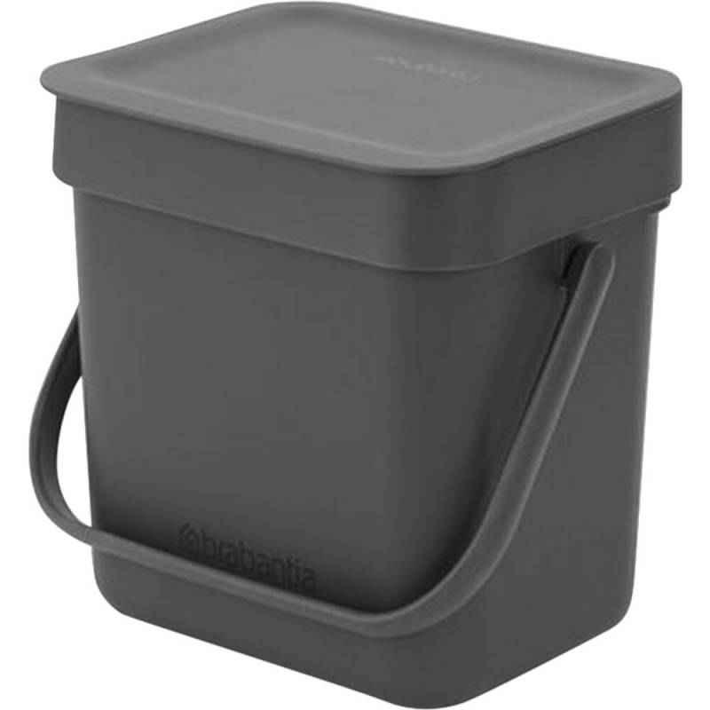 Affaldsspand, Brabantia Sort & Go, gr&aring;, plast, 3 l, ekskl. v&aelig;gbeslag *Denne vare tages ikke retur*