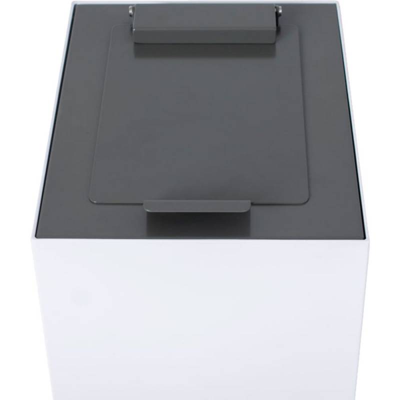 L&aring;g, V-Part Modular waste, m&oslash;rkegr&aring;, pulverlakeret st&aring;l, soft close, til modulopbygget serie, 55 og 60 liter *Denne vare tages ikke retur*