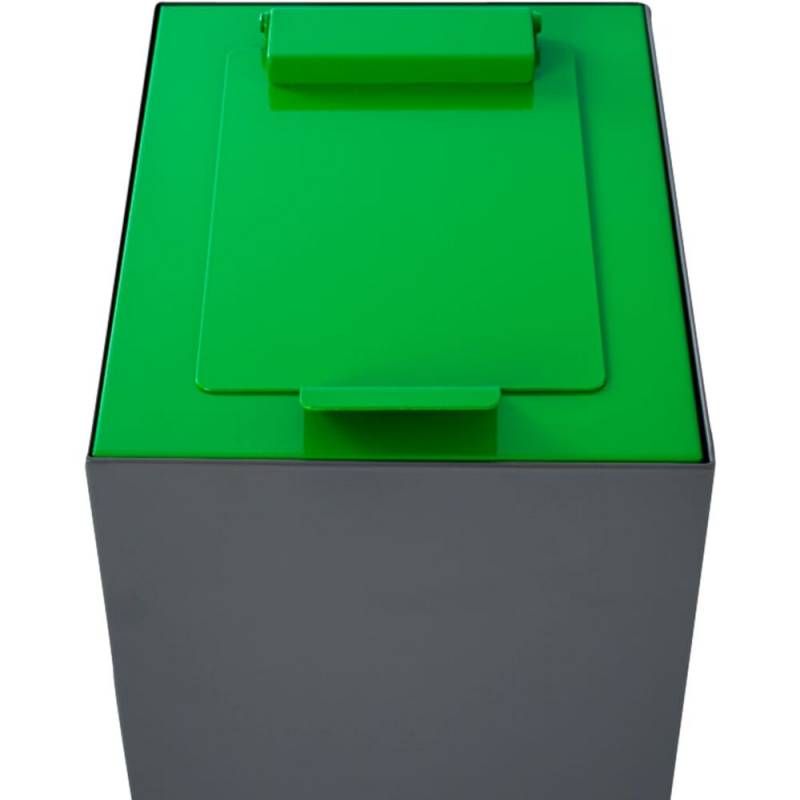 L&aring;g, V-Part Modular waste, gr&oslash;n, pulverlakeret st&aring;l, soft close, til modulopbygget serie, 55 og 60 liter *Denne vare tages ikke retur*