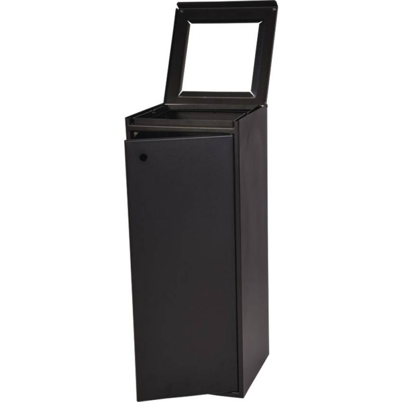 Affaldsspand, Tina Trolleys, sort, pulverlakeret st&aring;l, 100 l, med &aring;bent l&aring;g *Denne vare tages ikke retur*