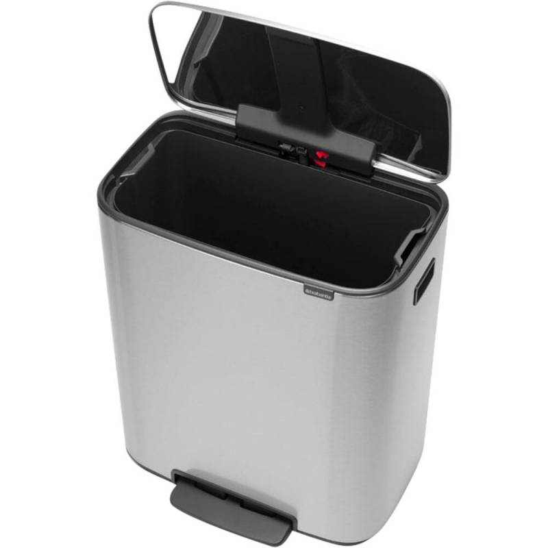 Pedalspand, Brabantia Bo, st&aring;l, st&aring;l, 60 l, plast inderspand, og soft close l&aring;g *Denne vare tages ikke retur*