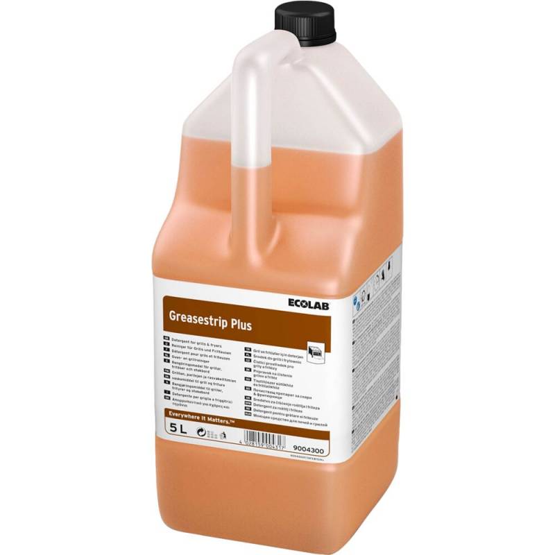 Ovn- og grillreng&oslash;ring, Ecolab Greasestrip Plus, 5 l, med farve, uden parfume