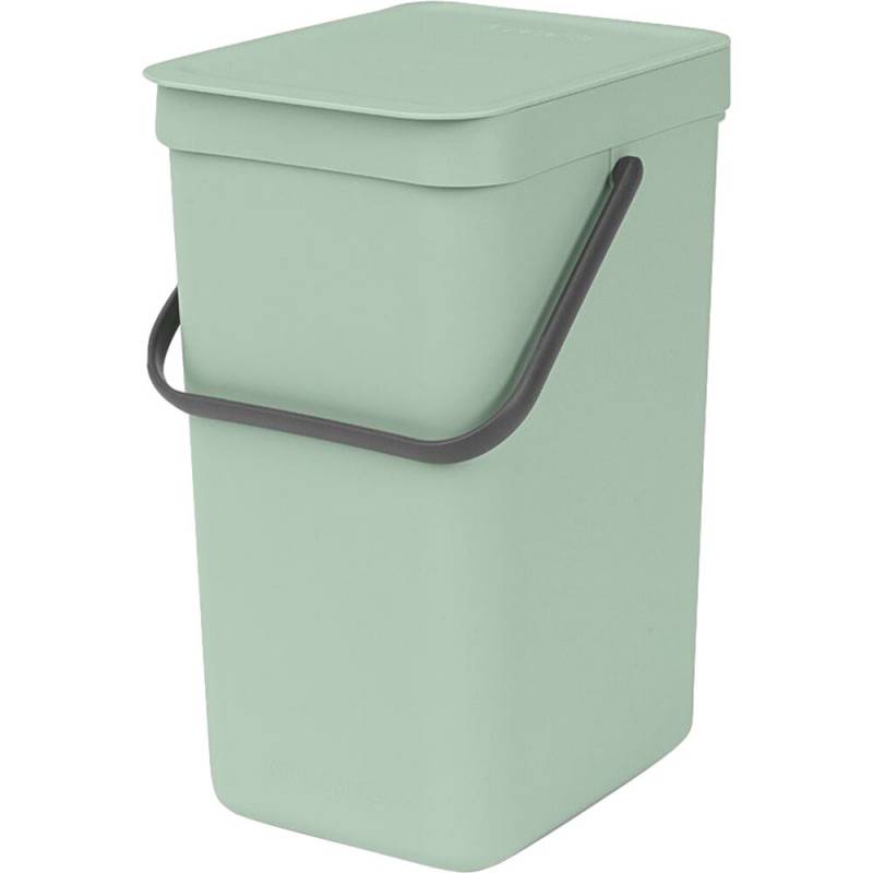 Affaldsspand, Brabantia Sort & Go, jade gr&oslash;n, plast, 12 l, forberedt til v&aelig;gmontering inkl. materialer *Denne vare tages ikke retur*