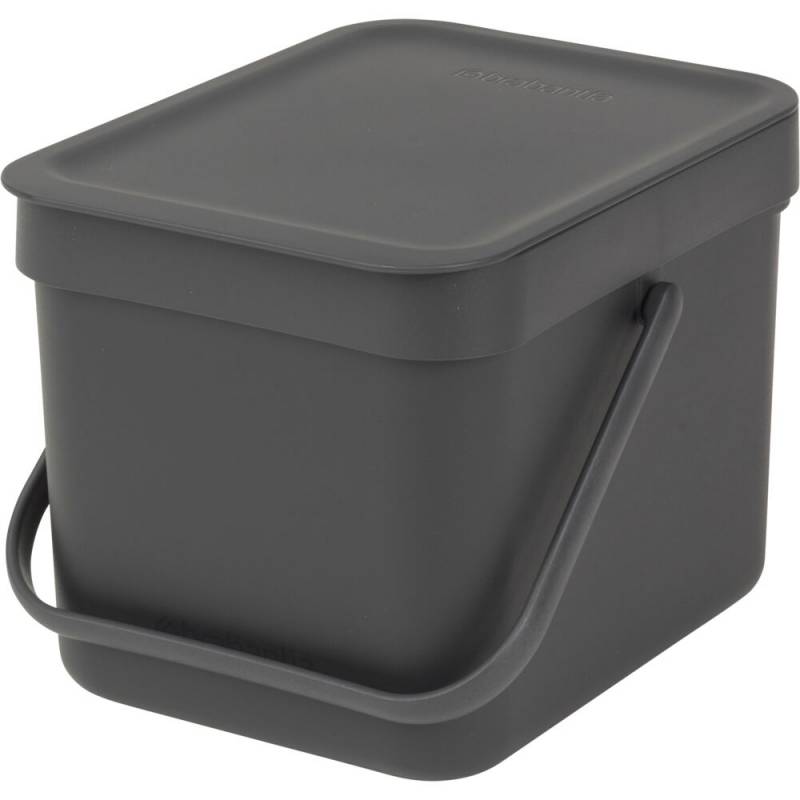 Affaldsspand, Brabantia Sort & Go, gr&aring;, plast, 6 l, forberedt til v&aelig;gmontering inkl. materialer *Denne vare tages ikke retur*
