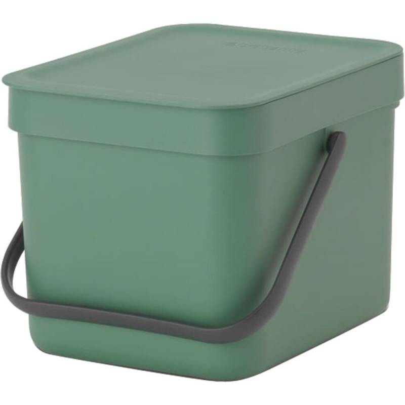 Affaldsspand, Brabantia Sort & Go, gr&oslash;n, plast, 6 l, forberedt til v&aelig;gmontering inkl. materialer *Denne vare tages ikke retur*