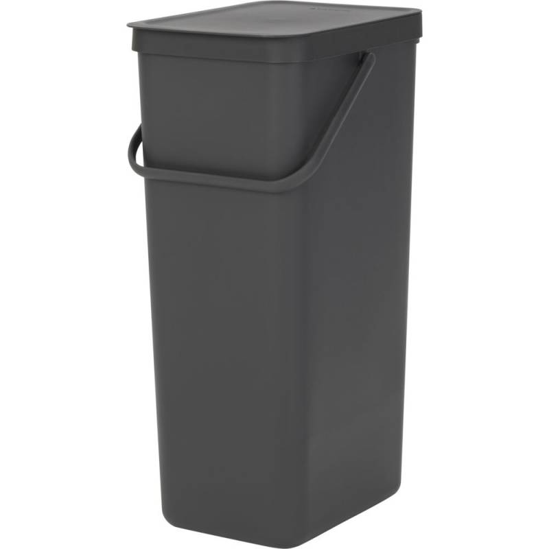 Affaldsspand, Brabantia Sort & Go, gr&aring;, plast, 40 l, ekskl. v&aelig;gbeslag *Denne vare tages ikke retur*