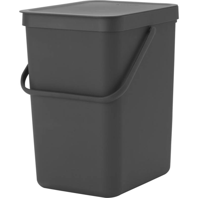 Affaldsspand, Brabantia Sort & Go, gr&aring;, plast, 25 l, ekskl. v&aelig;gbeslag *Denne vare tages ikke retur*
