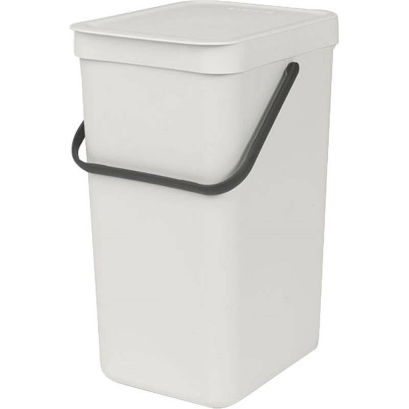 Affaldsspand, Brabantia Sort & Go, lysegr&aring;, plast, 16 l, forberedt til v&aelig;gmontering inkl. materialer *Denne vare tages ikke retur*