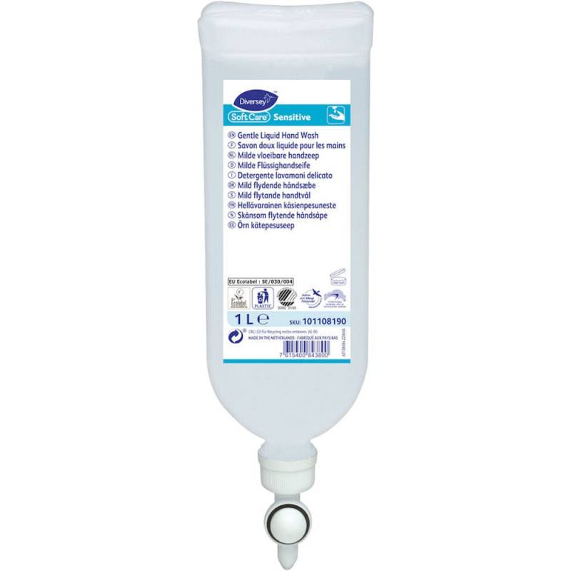 H&aring;nds&aelig;be, Diversey Soft Care, 1000 ml, mild, uden farve og parfume,1 ml pr. dosering