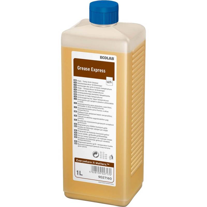 Ovn- og grillreng&oslash;ring, Ecolab Grease Express, 1 l, klar-til-brug, med farve, uden parfume