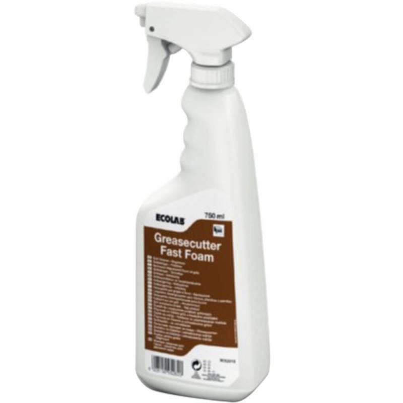 Ovn- og grillreng&oslash;ring, Ecolab Greasecutter Fast Foam, 750 ml, klar-til-brug, med farve, uden parfume