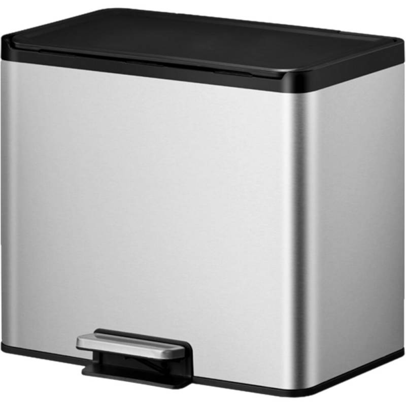 Pedalspand, EKO Essential, st&aring;l, rustfrit st&aring;l, 3-rums, 3x9 l, plast inderspande, soft close, fingeraftryksfri *Denne vare tages ikke retur*