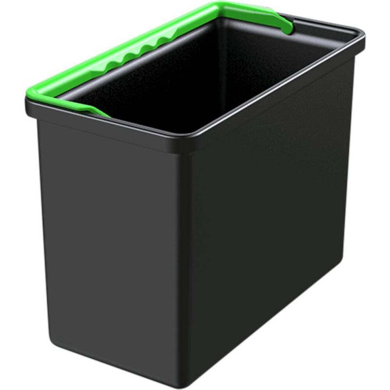 Inventarspand, Nordic Recycle Trolley 2.0, 30,1x16x23,7cm, sort, genanvendt plast, 7 l, med gr&oslash;n hank