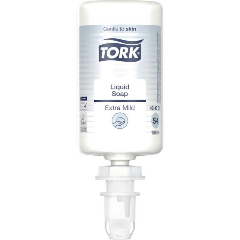 H&aring;nds&aelig;be, Tork S4, 1000 ml, uden parfume, med farve, 1 ml pr. dosering, flydende