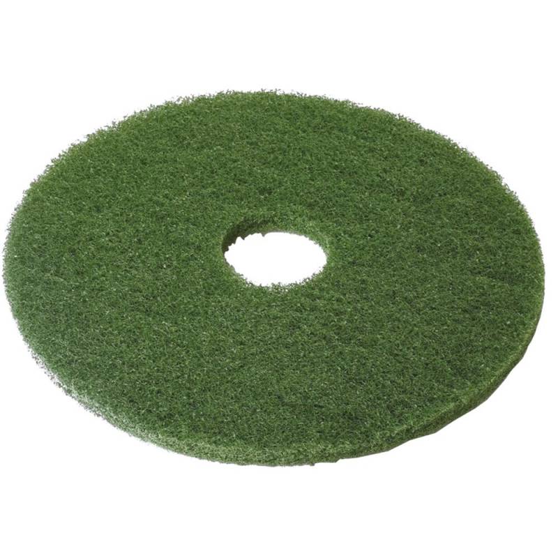 Gulvrondel, 9", &Oslash;229mm, gr&oslash;n, genanvendt PET fiber, til grovere reng&oslash;ring