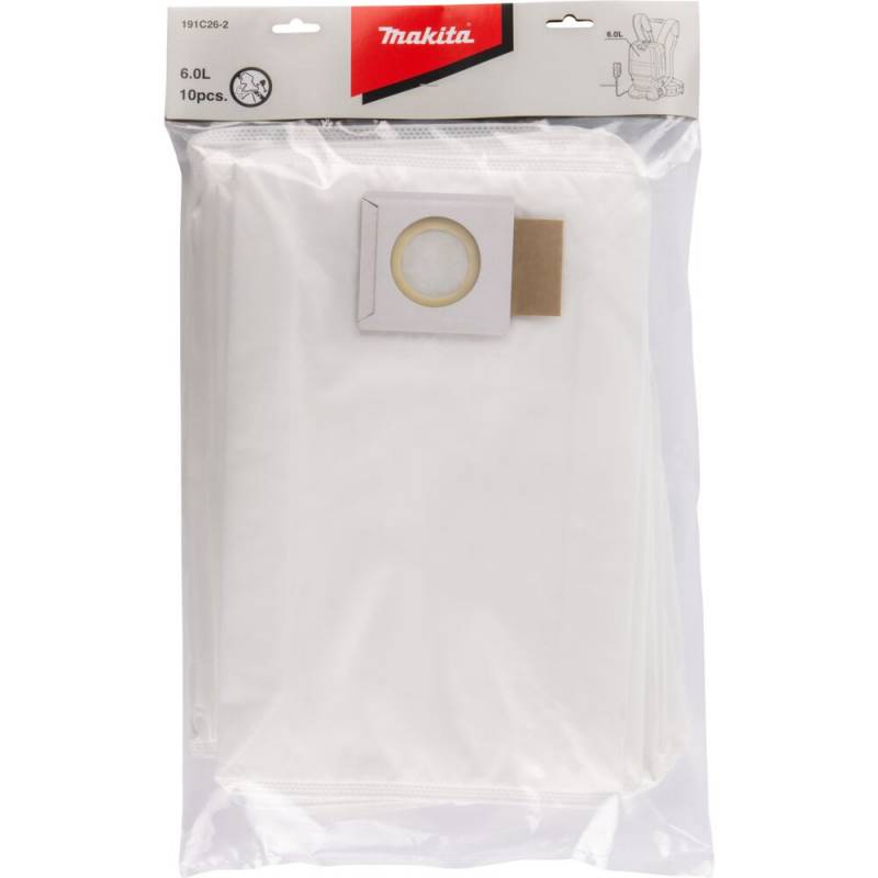 St&oslash;vsugerposer, Makita, DVC660Z, hvid, mikrofiber, 6 l *Denne vare tages ikke retur*