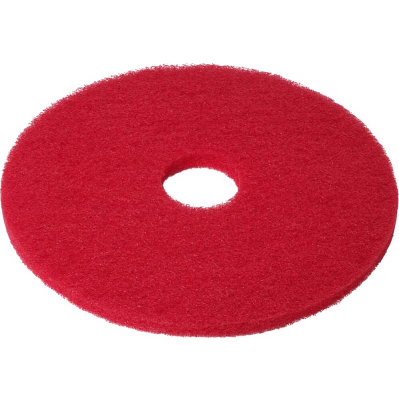 Gulvrondel, 8", &Oslash;203mm, r&oslash;d, genanvendt PET fiber, til daglig reng&oslash;ring